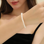 Load image into Gallery viewer, Single Strand Pearl Bracelets -Gold & Silver