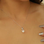 Load image into Gallery viewer, AAA+ Quality Infinity Silver Freshwater Pearl Pendant Necklace