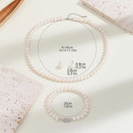 Load image into Gallery viewer, Pearl Vibe AAA+ Quality Single Strand Pearl Necklace Pearl Bracelet and Pearl Stud Earrings Jewelry Set