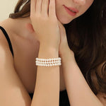 Load image into Gallery viewer, AAA Quality Triple Strand Golden Freshwater Pearl Bracelet for Women