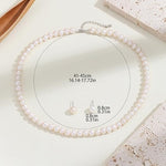 Load image into Gallery viewer, Pearl Vibe AAA+ Quality Pearl Necklace and Pearl Stud Earrings Jewelry Set