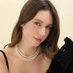 Load image into Gallery viewer, AAA+ Quality Triple Strand Golden Freshwater Pearl Necklace