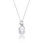 Load image into Gallery viewer, AAA+ Quality Infinity Silver Freshwater Pearl Pendant Necklace