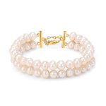 Load image into Gallery viewer, AAA Quality Double Strand Golden Freshwater Pearl Bracelet for Women