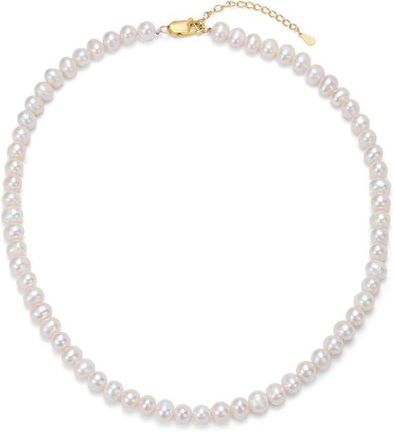 AAA+ Quality Single Strand Golden Freshwater Pearl Necklace