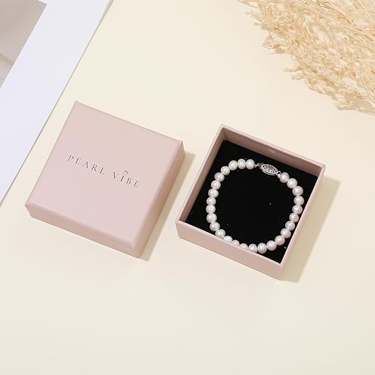 Pearl Bracelets Silver Jewelry Set