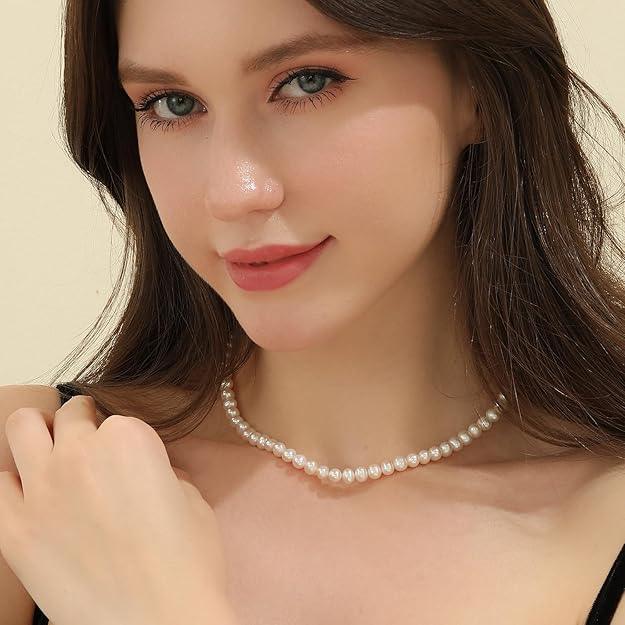 AAA+ Quality Single Strand Golden Freshwater Pearl Necklace
