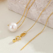 AAA+ Quality Bead Gold Freshwater Pearl Pendant Necklace
