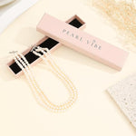 Load image into Gallery viewer, Pearl Vibe AAA+ Quality Triple Strand Pearl Necklace and Pearl Bracelet Jewelry Set
