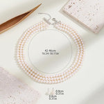 Load image into Gallery viewer, Pearl Vibe AAA+ Quality Triple Strand Pearl Necklace and Pearl Stud Earrings Jewelry Set
