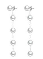 Load image into Gallery viewer, AAA+Quality White  Pearl Long Chain Earrings
