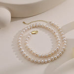 Load and play video in Gallery viewer, AAA+ Quality Single Strand Golden Freshwater Pearl Necklace
